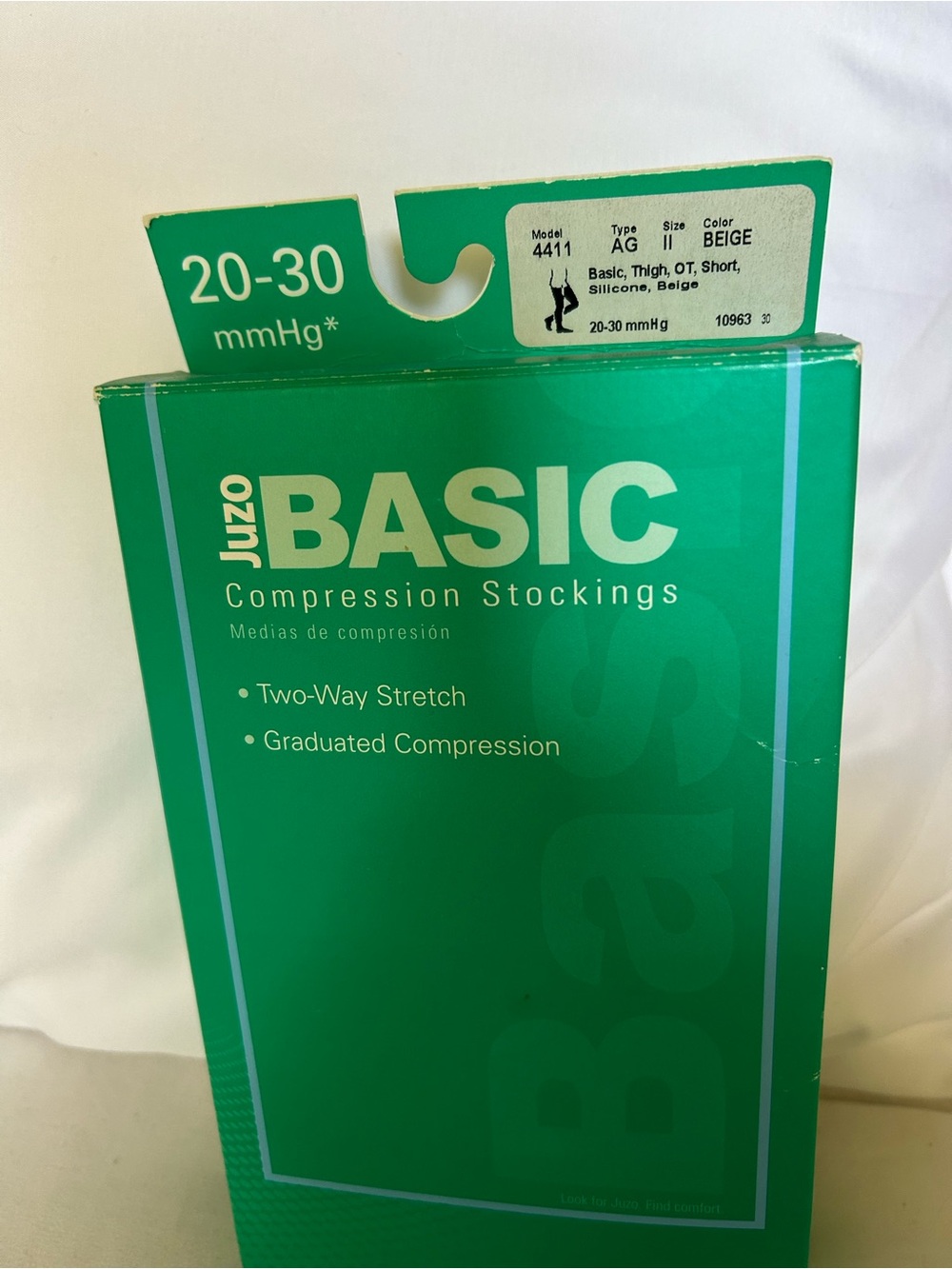New in Box Juzo Compression Thigh High Stockings - Beige (20-30 mmHg) Sz II